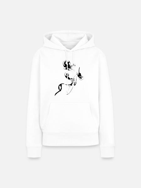 Farbtropfen - Linie / schwarz - Frauen Premium Bio Hoodie - Weiß