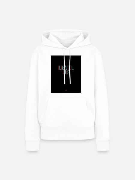 LEVEL UP - Frauen Premium Bio Hoodie - Weiß