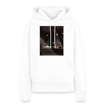 Lichtinstallation Fäden Reisschale BS 2 - Frauen Premium Bio Hoodie - Weiß - Vorne - Julia (174cm)
