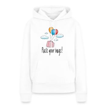Faites vos valises et partez en vacances - Sweat à capuche Premium bio Femme - blanc - Devant - Julia (174cm)