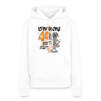 Geburtstag 40 Knackige Jahre Skelett Knochen - Frauen Premium Bio Hoodie - Weiß - Vorne - Julia (174cm)