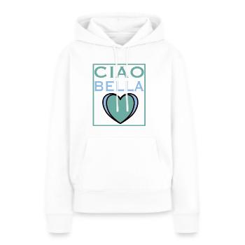 CIAO BELLA - Frauen Premium Bio Hoodie - Weiß - Vorne - Julia (174cm)