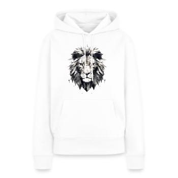 Löwe Geometrisch - Frauen Premium Bio Hoodie - Weiß - Vorne - Julia (174cm)