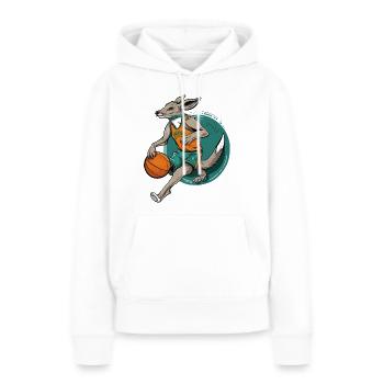 Sprungwurf - Frauen Premium Bio Hoodie - Weiß - Vorne - Julia (174cm)