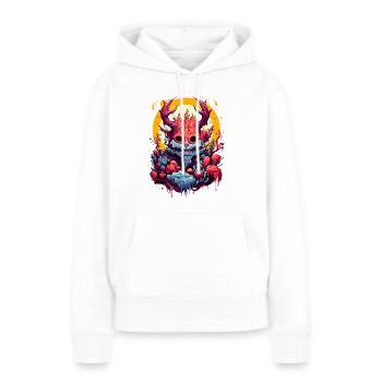 Monstres effrayants d’Halloween - Sweat à capuche Premium bio Femme - blanc - Devant - Julia (174cm)