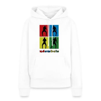 Ndombolo - Frauen Premium Bio Hoodie - Weiß - Vorne - Julia (174cm)