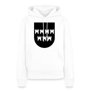 La patrie de Sibiu - Sweat à capuche Premium bio Femme - blanc - Devant - Julia (174cm)