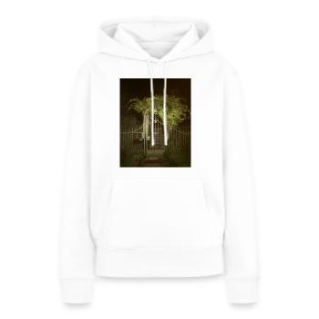 Garden Door by Night von Boki Bohne - Frauen Premium Bio Hoodie - Weiß - Vorne - Julia (174cm)