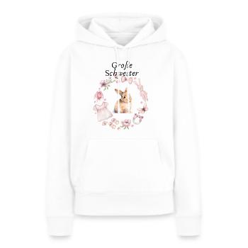 Große Schwester - Frauen Premium Bio Hoodie - Weiß - Vorne - Julia (174cm)