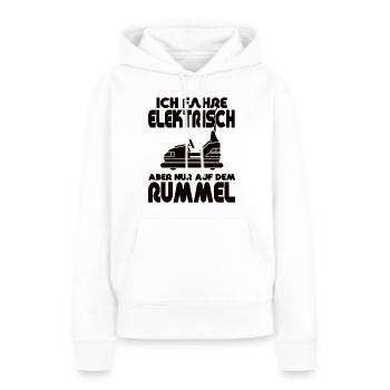 "Ich fahre Elektrisch" Autoscooter - Frauen Premium Bio Hoodie - Weiß - Vorne - Julia (174cm)