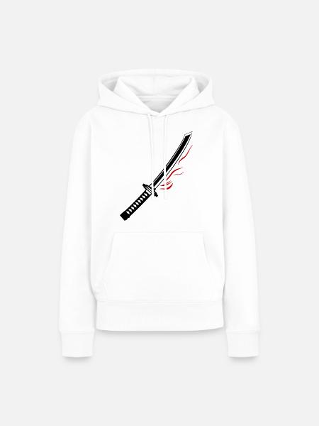 Samurai Schwert Icon - Frauen Premium Bio Hoodie - Weiß
