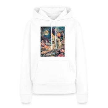 A Feline's Laser-Lit Odyssey - Women’s Premium Organic Hoodie - white - Front - Julia (174cm)