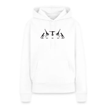 Gymnaste cool en roue de charrette - Sweat à capuche Premium bio Femme - blanc - Devant - Julia (174cm)