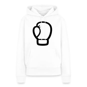 gant de boxe - Sweat à capuche Premium bio Femme - blanc - Devant - Julia (174cm)