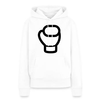 gant de boxe - Sweat à capuche Premium bio Femme - blanc - Devant - Julia (174cm)
