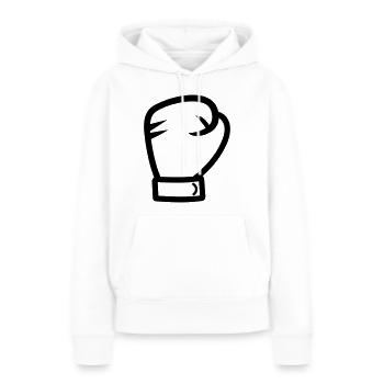 gant de boxe - Sweat à capuche Premium bio Femme - blanc - Devant - Julia (174cm)