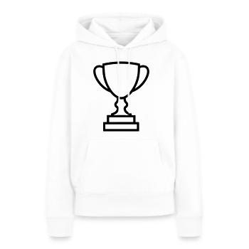 trophée - Sweat à capuche Premium bio Femme - blanc - Devant - Julia (174cm)