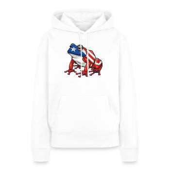 Grenouille Coqui Symbole Taino Boricua Puerto - Sweat à capuche Premium bio Femme - blanc - Devant - Julia (174cm)