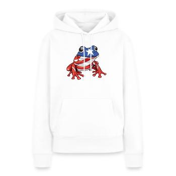 Grenouille Coqui Symbole Taino Boricua Puerto - Sweat à capuche Premium bio Femme - blanc - Devant - Julia (174cm)