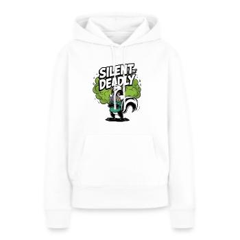 Silencieux mais mortel - Sweat à capuche Premium bio Femme - blanc - Devant - Julia (174cm)