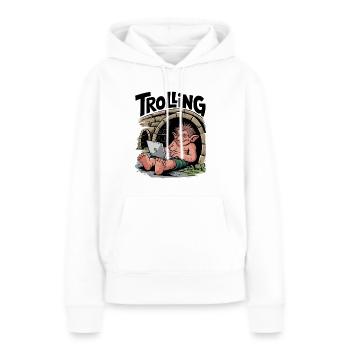 Traîne - Sweat à capuche Premium bio Femme - blanc - Devant - Julia (174cm)