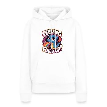 Sich angefeuert fühlen - Frauen Premium Bio Hoodie - Weiß - Vorne - Julia (174cm)