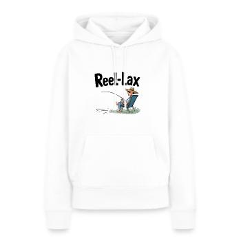 Reel laxiste - Sweat à capuche Premium bio Femme - blanc - Devant - Julia (174cm)