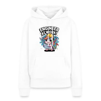 Ingénieur au travail ! - Sweat à capuche Premium bio Femme - blanc - Devant - Julia (174cm)