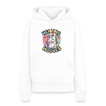 Sabots guérisseurs - Sweat à capuche Premium bio Femme - blanc - Devant - Julia (174cm)