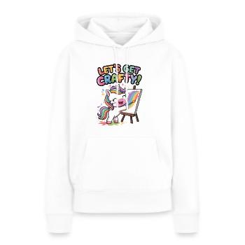 Lass uns kreativ werden! - Frauen Premium Bio Hoodie - Weiß - Vorne - Julia (174cm)