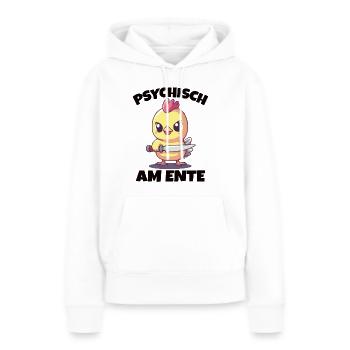 Psychisch am Ente - Frauen Premium Bio Hoodie - Weiß - Vorne - Julia (174cm)