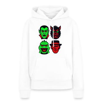 4 Monstres effrayants - Sweat à capuche Premium bio Femme - blanc - Devant - Julia (174cm)