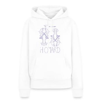 Homard Duo Illustré - Sweat à capuche Premium bio Femme - blanc - Devant - Julia (174cm)