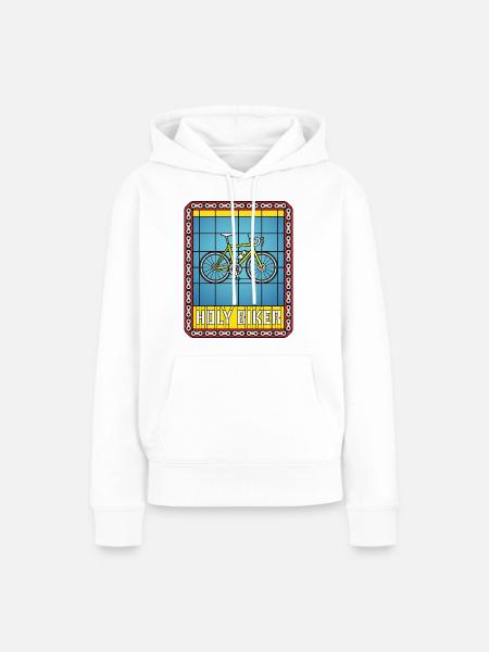 Fahrrad-Buntglasfenster - Frauen Premium Bio Hoodie - Weiß