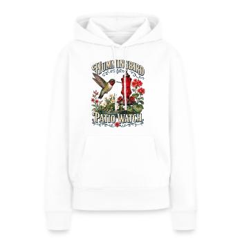 HUMMINGBIRD PATIO WATCH - Frauen Premium Bio Hoodie - Weiß - Vorne - Julia (174cm)