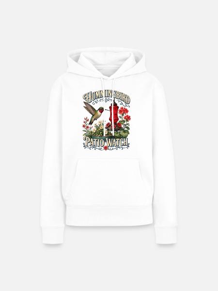 HUMMINGBIRD PATIO WATCH - Frauen Premium Bio Hoodie - Weiß