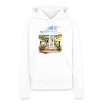 Dünen am Meer - Frauen Premium Bio Hoodie - Weiß - Vorne - Julia (174cm)
