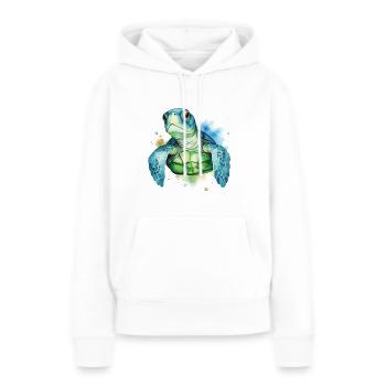 Niedliche Meeresschildkröten-aquarellkunst - Frauen Premium Bio Hoodie - Weiß - Vorne - Julia (174cm)