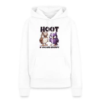 Schrei, Wenn Du Mürrisch Bist – Eulen-unfug - Frauen Premium Bio Hoodie - Weiß - Vorne - Julia (174cm)