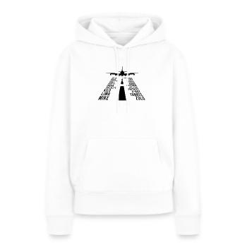 Alphabet phonétique Pilote Avion - Pilote d’aviation - Sweat à capuche Premium bio Femme - blanc - Devant - Julia (174cm)
