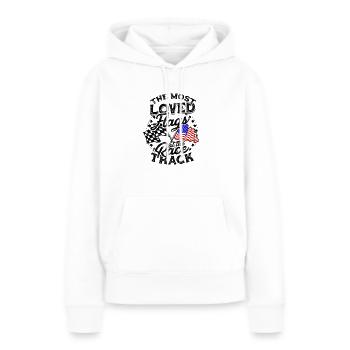 Die beliebtesten Flaggen an der Rennstrecke - Schmutz - Frauen Premium Bio Hoodie - Weiß - Vorne - Julia (174cm)