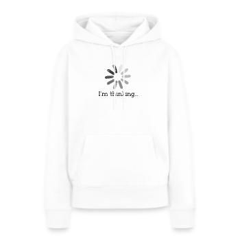 I'm Thinking - Netzwerk - Frauen Premium Bio Hoodie - Weiß - Vorne - Julia (174cm)