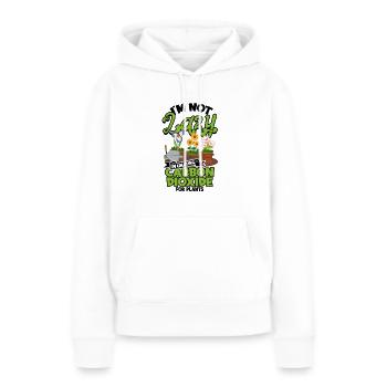 Ich bin nicht faul, ich erschaffe Kohlendioxid für - Frauen Premium Bio Hoodie - Weiß - Vorne - Julia (174cm)