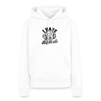 Ich habe Standards - Pudelliebhaber - Frauen Premium Bio Hoodie - Weiß - Vorne - Julia (174cm)
