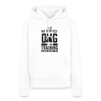 Mein Diensthund ist in der Ausbildung Bitte nicht streicheln - - Frauen Premium Bio Hoodie - Weiß - Vorne - Julia (174cm)
