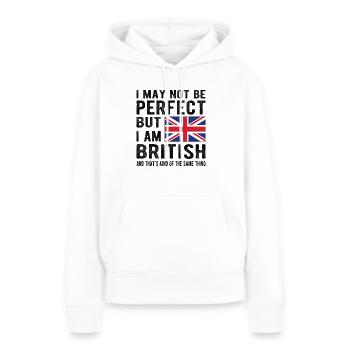 Drapeau britannique De la Grande-Bretagne Origine britannique - Sweat à capuche Premium bio Femme - blanc - Devant - Julia (174cm)