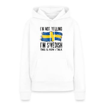 Suédois Suède Origine Drapeau suédois - Sweat à capuche Premium bio Femme - blanc - Devant - Julia (174cm)