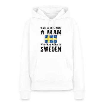 Suédois Suède Origine Drapeau suédois - Sweat à capuche Premium bio Femme - blanc - Devant - Julia (174cm)