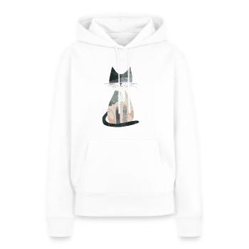 Niedliche skurrile Katzenillustration - Entzückendes Tier - Frauen Premium Bio Hoodie - Weiß - Vorne - Julia (174cm)
