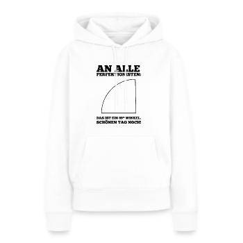 Perfektionisten-Albtraum - Lustiges 89° Winkel - Frauen Premium Bio Hoodie - Weiß - Vorne - Julia (174cm)